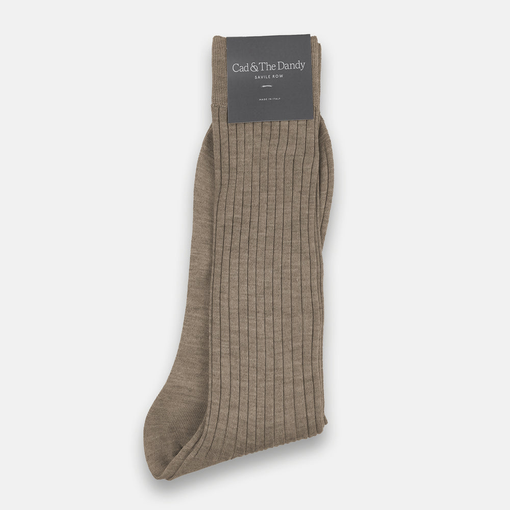 Formal Cashmere & Silk Socks in Oatmeal