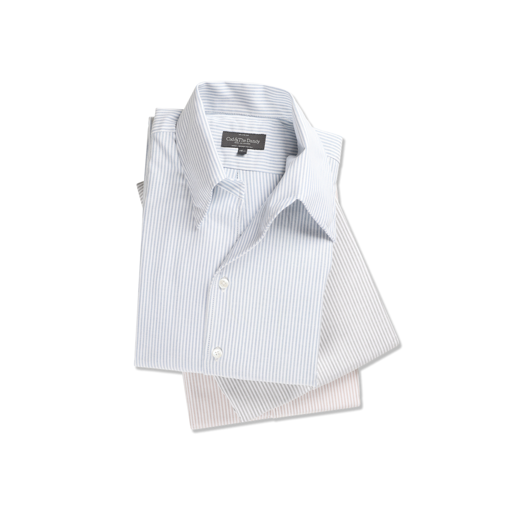 One Piece Collar Shirt in Blue Stripe Oxford 15.5 One Piece Collar Shirt in Blue Stripe Oxford 15.5