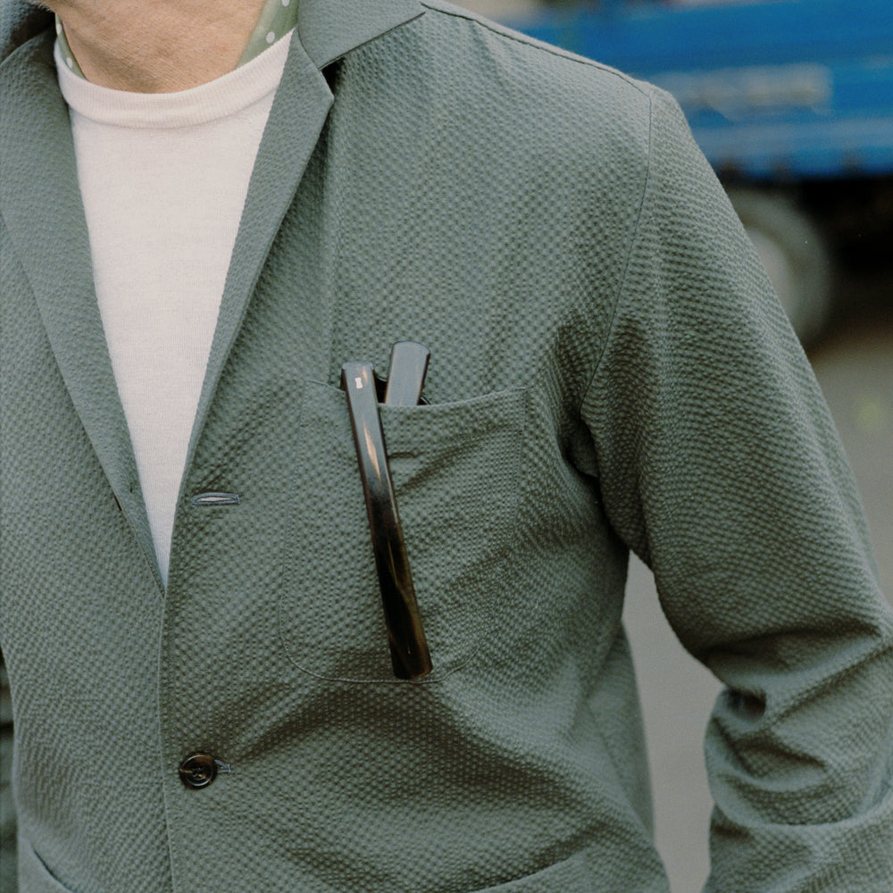 
                  
                    Painters Jacket it Olive Green Seersucker
                  
                
