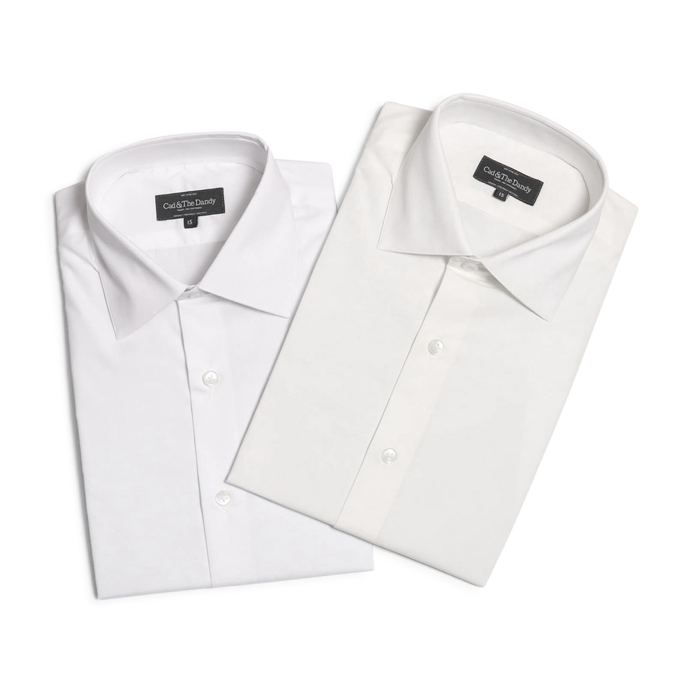 Classic Collar Shirt in Cream Poplin Cad & The Dandy New York Classic Collar Shirt in Cream Poplin Cad & The Dandy New York