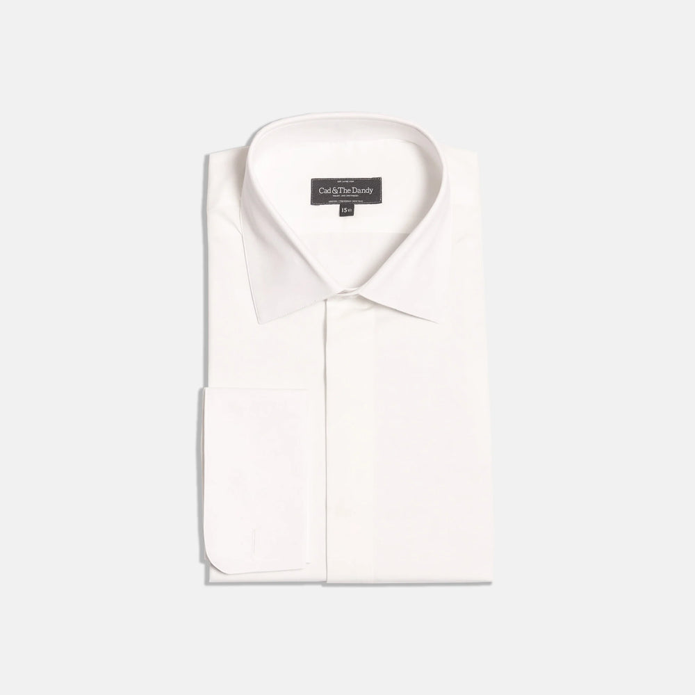 Classic Collar Dress Shirt in Ivory Poplin 17 Classic Collar Dress Shirt in Ivory Poplin 17