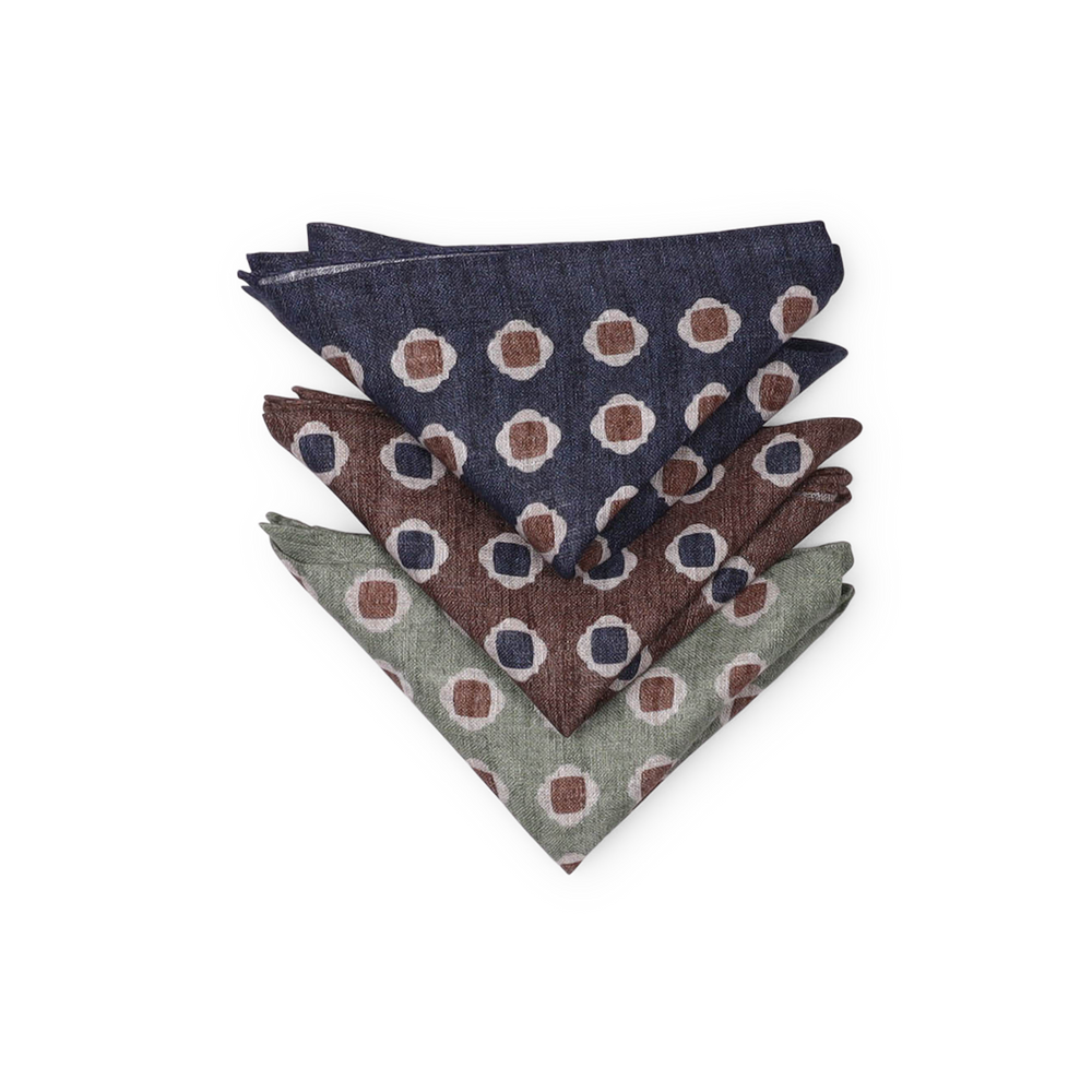 
                  
                    Olive Green Printed Linen Pocket Square
                  
                