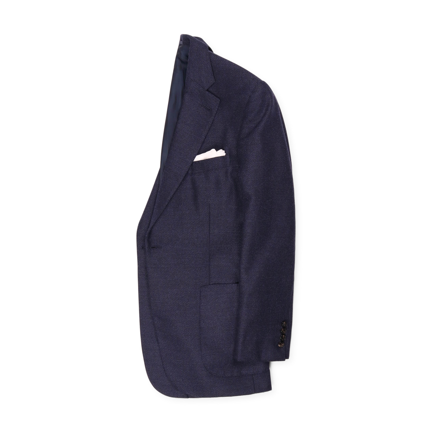 
                  
                    Single Breasted Notch Lapel Jacket in Navy Anniversary Wool
                  
                