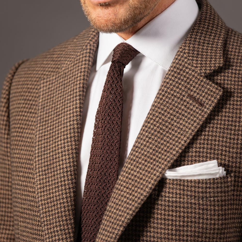 
                  
                    Single Breasted Notch Jacket in Beige Houndstooth
                  
                