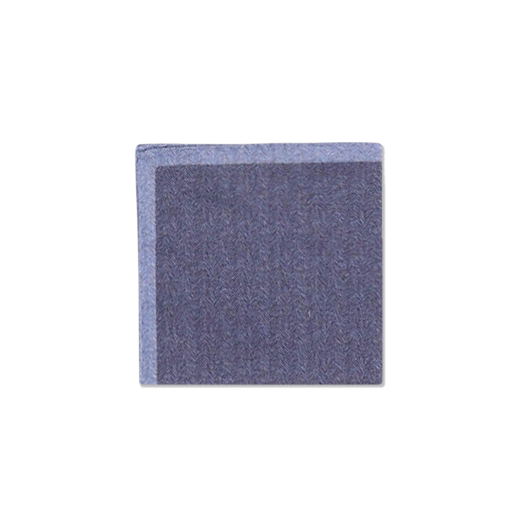 Navy Rounded Square Navy Double Sided Cotton Pocket Square – Cad & The Dandy New York