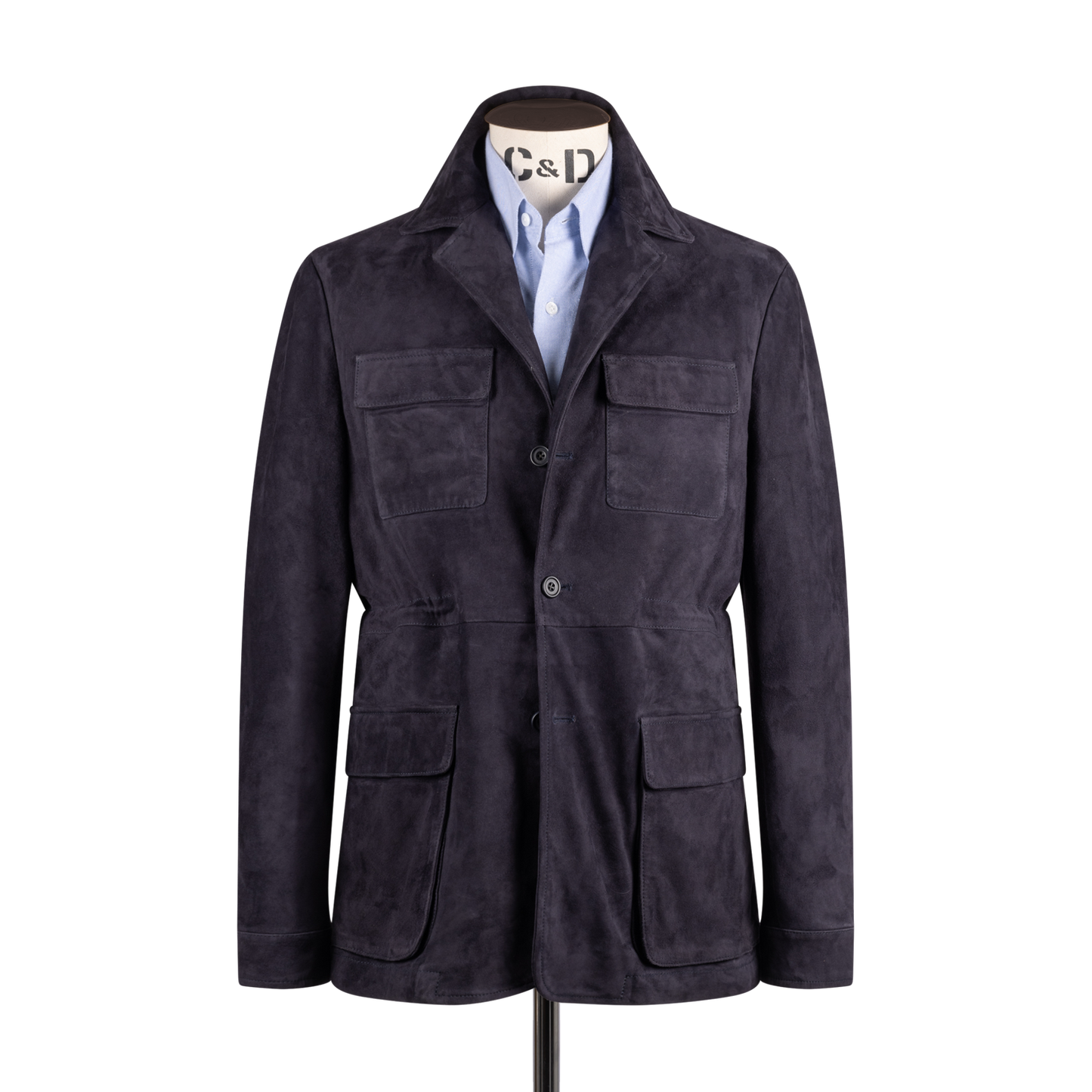 
                  
                    Safari Jacket in Navy Blue Suede
                  
                