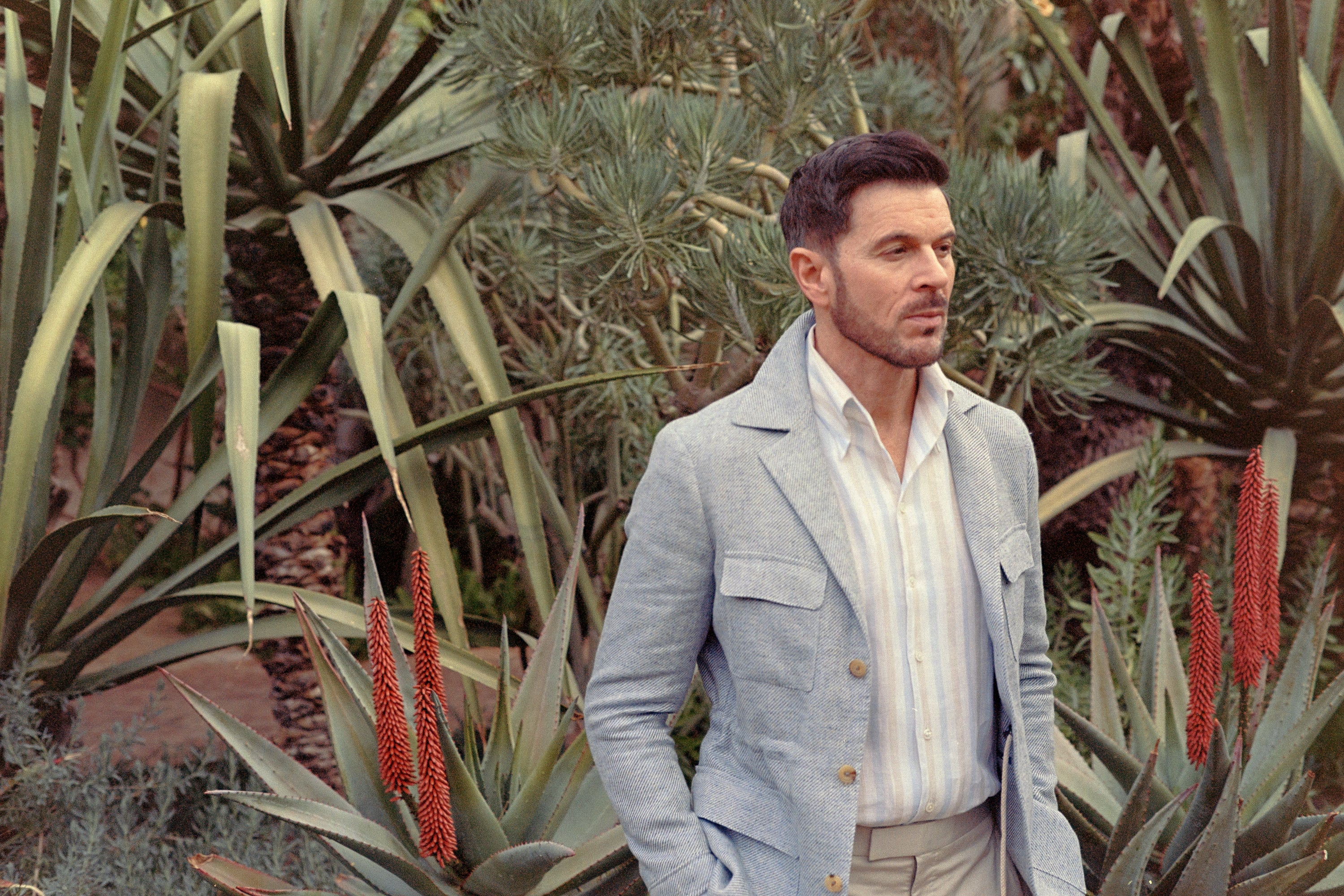 Safari Jacket in Sky Blue Summer Tweed – Cad & The Dandy New York