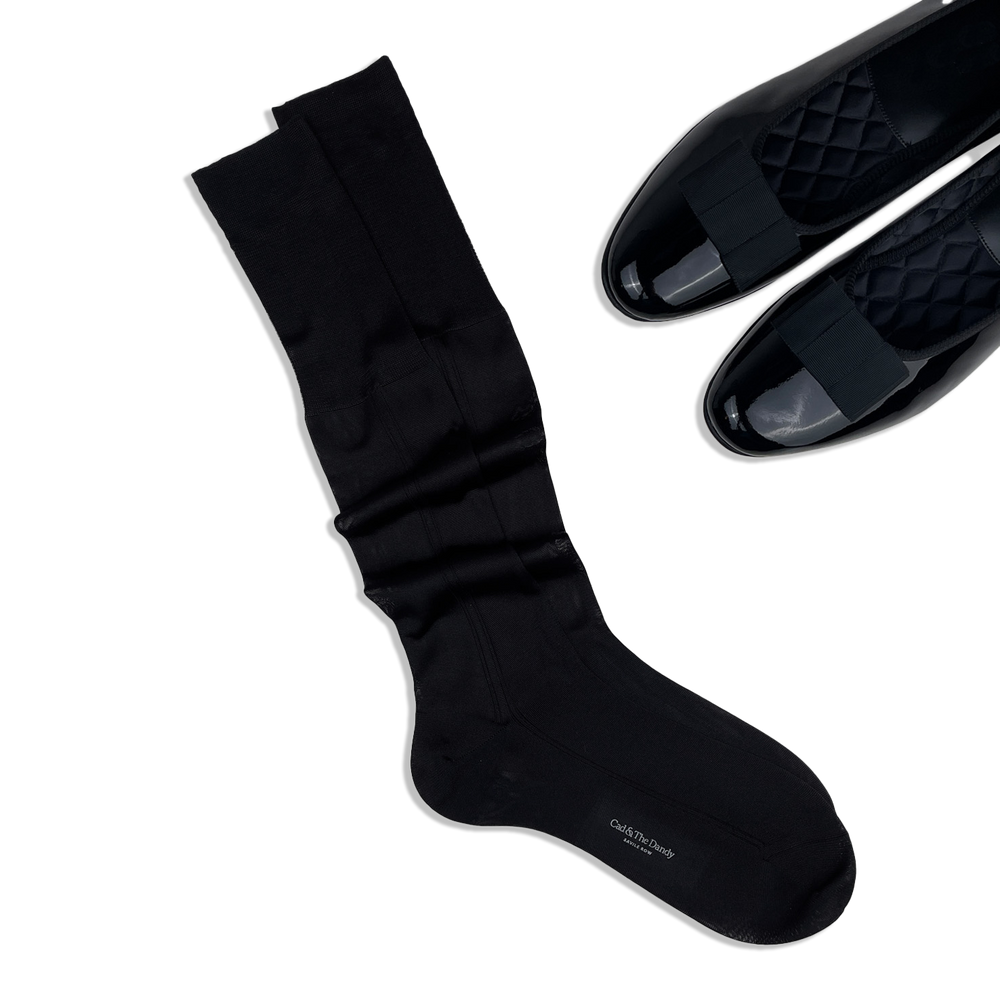 Dress Socks in Black Silk S/M Dress Socks in Black Silk S/M