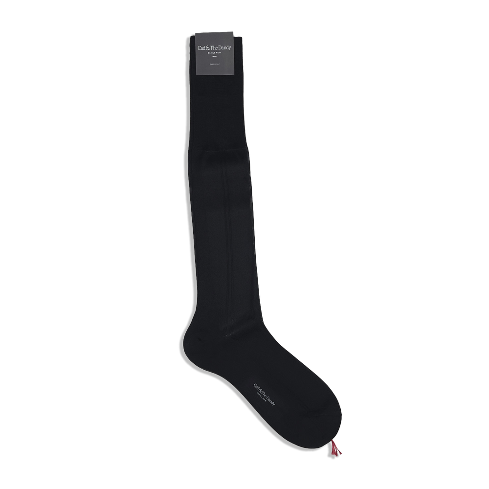 
                  
                    Dress Socks in Black Silk
                  
                