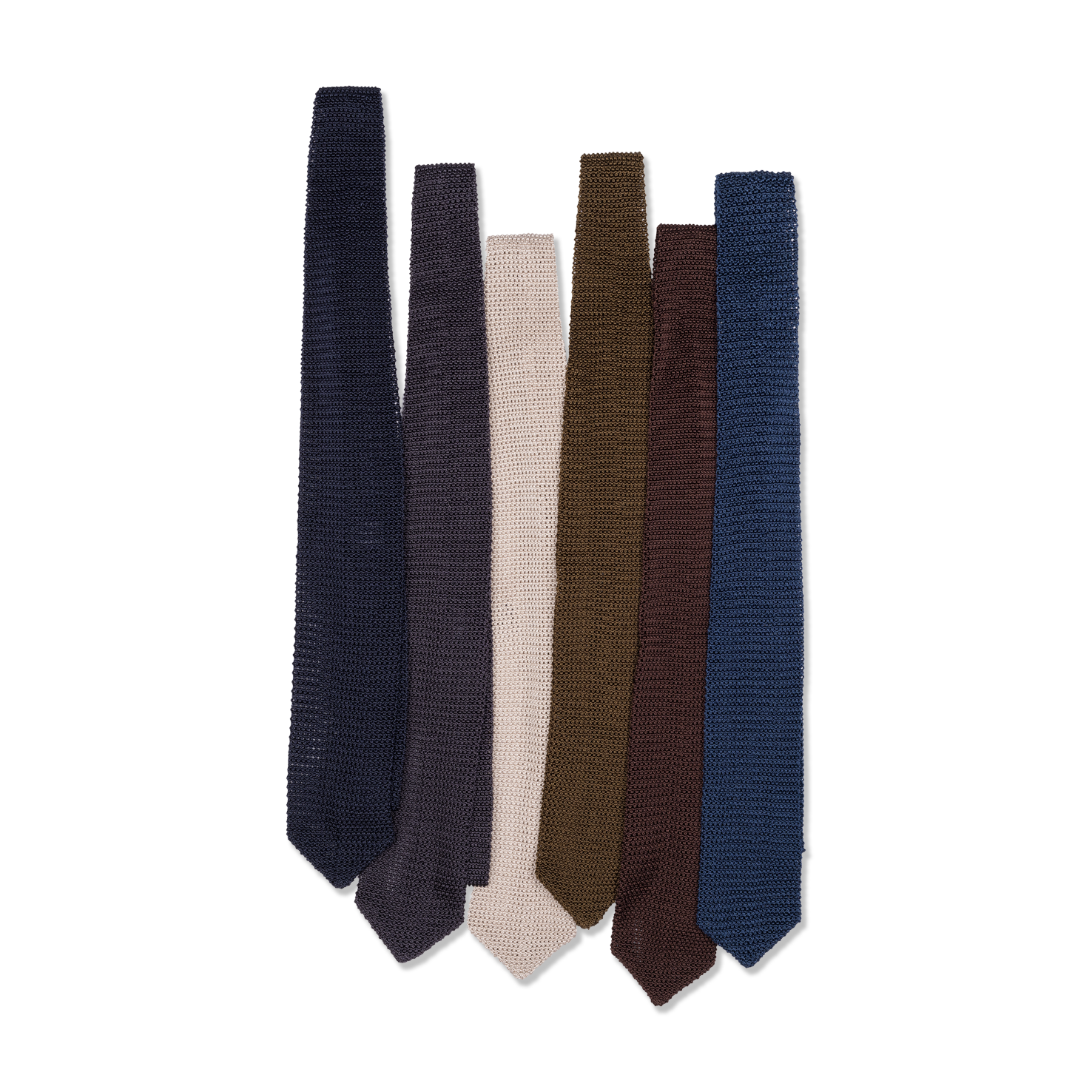 小物 BEAMS F KNIT TIE (Navy silk/cashmere) crunchy_knit_tie_in_navy_wth_c