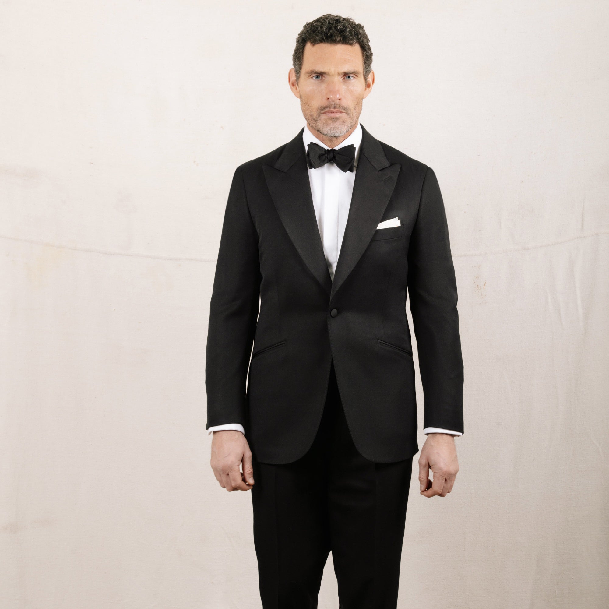 Peak Lapel Tuxedo in Black Barathea – Cad & The Dandy New York