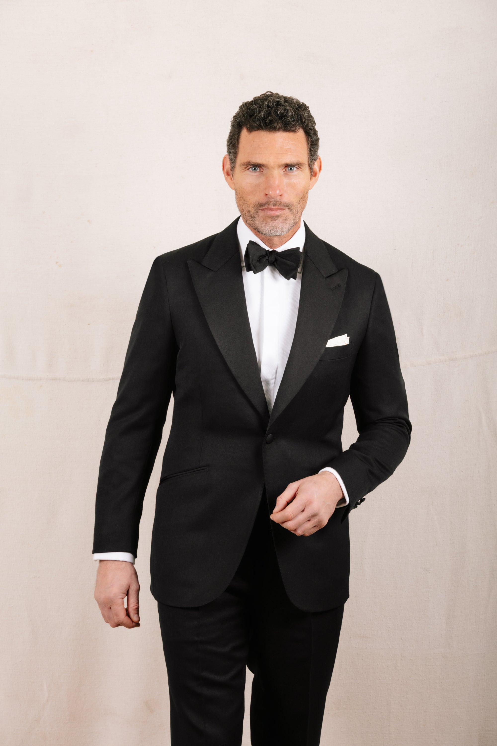 Peak Lapel Tuxedo in Black Barathea – Cad & The Dandy New York