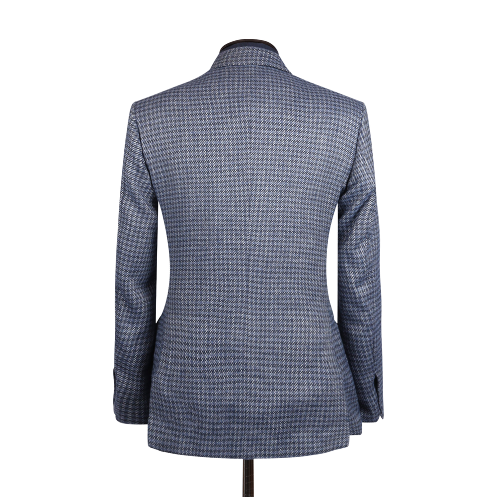 Single Breasted Notch Jacket in Blue Italian Tweed – Cad & The Single Breasted Notch Jacket in Blue Italian Tweed – Cad & The