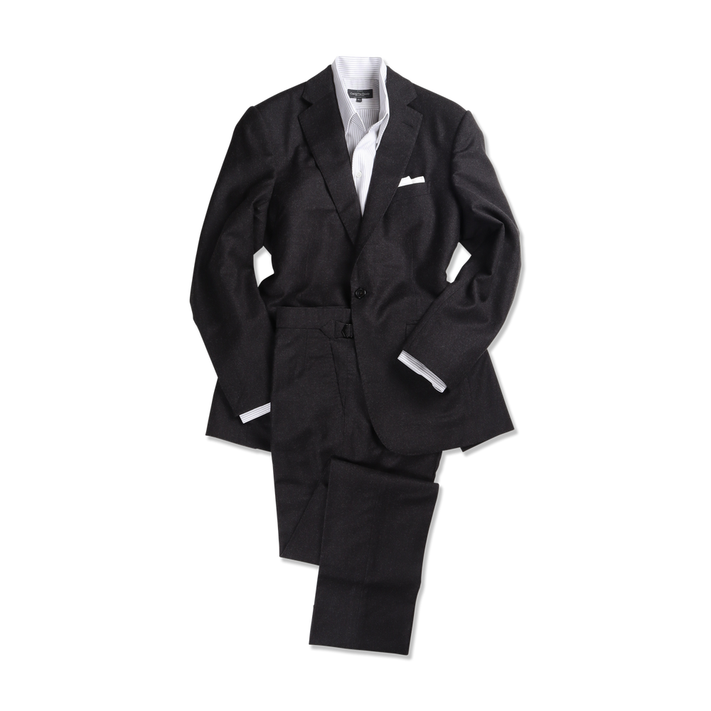 
                  
                    Single Breasted Notch Suit in Grey Flannel
                  
                